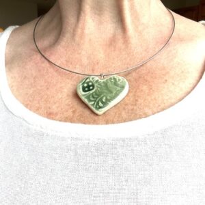 heart necklace celadon Cori Sandler