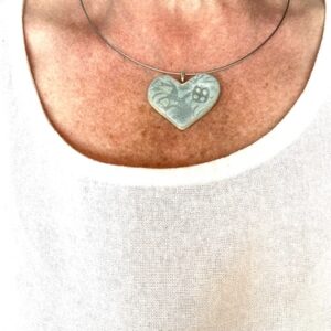 heart necklace denim cori Sandler