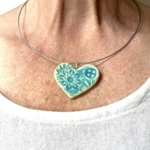 heart necklace turquoise Cori Sandler