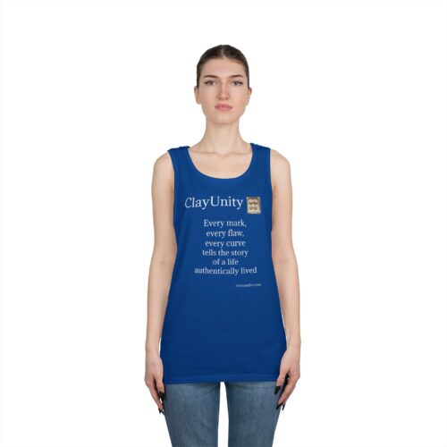 Unisex Heavy Cotton Tank Top - Every mark, every flaw, every curve tells the story of a life authentically lived - Image 3
