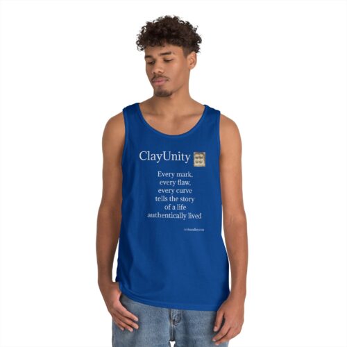 Unisex Heavy Cotton Tank Top - Every mark, every flaw, every curve tells the story of a life authentically lived - Image 4