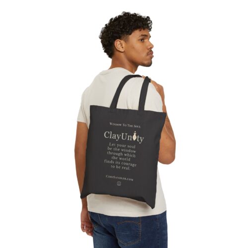 Let your soul be the window through which the world finds its courage to be real - Cotton Canvas Tote Bag - dark or light - Image 5